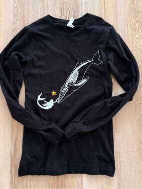 Bella Canvas Long Sleeve Cotton Graphic Tee Mermaid Whale